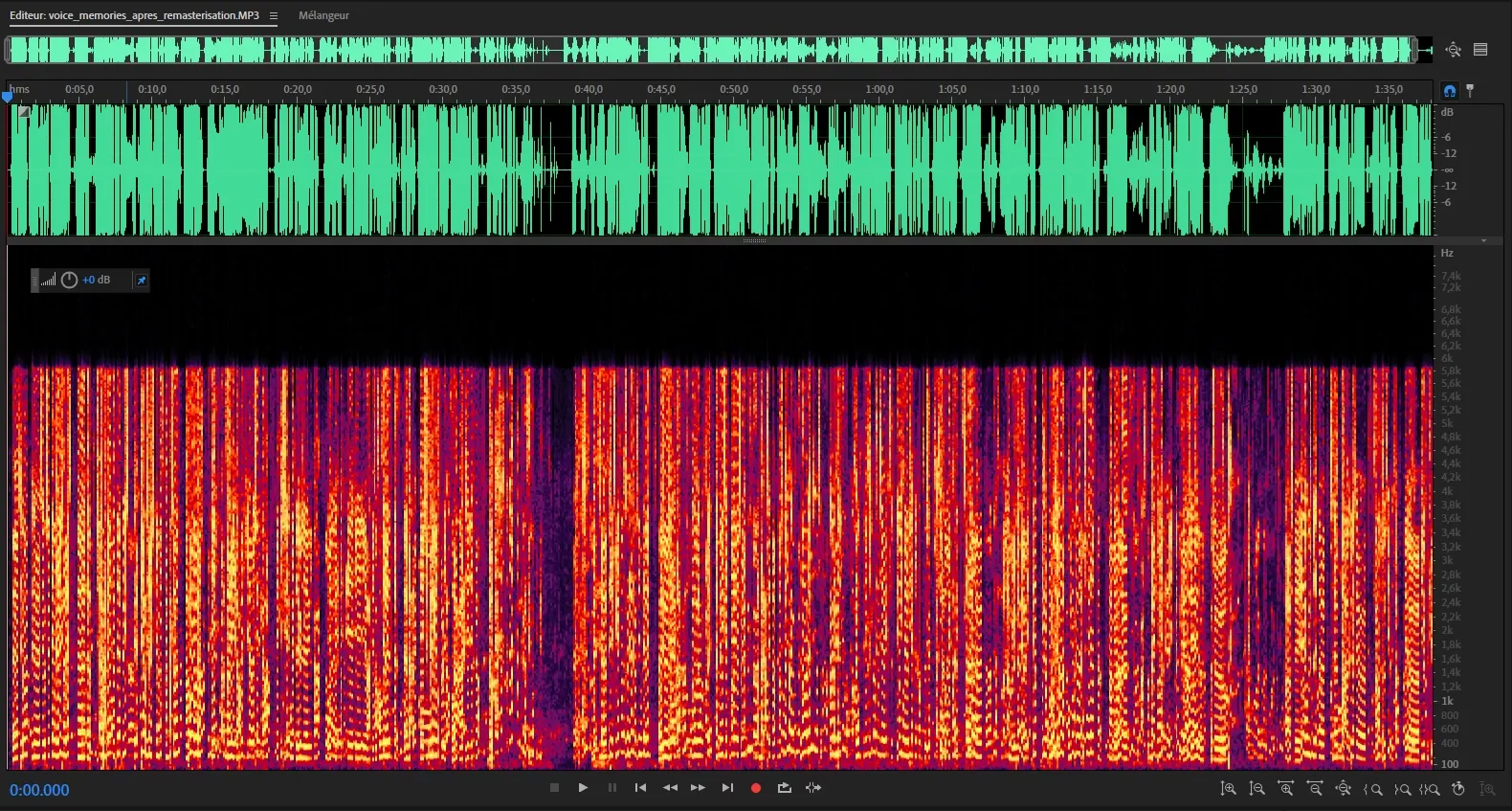 Spectrogram before remastering